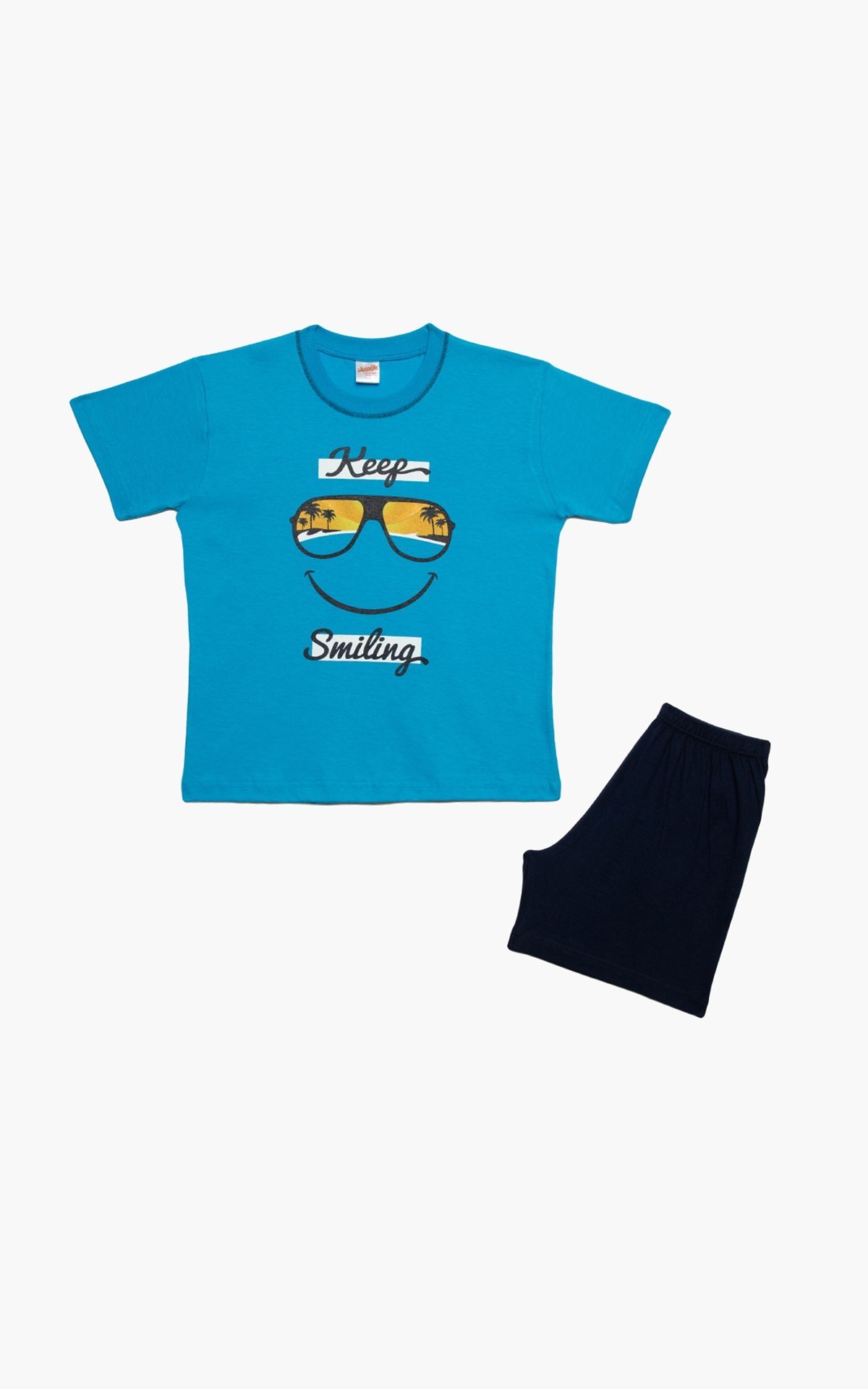 Πυτζάμα Παιδική Καλοκαιρινή Minerva Keep Smiling Μπλε No10 61958-171