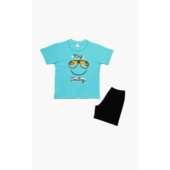 Πυτζάμα Παιδική Καλοκαιρινή Minerva Keep Smiling Τυρκουάζ...
