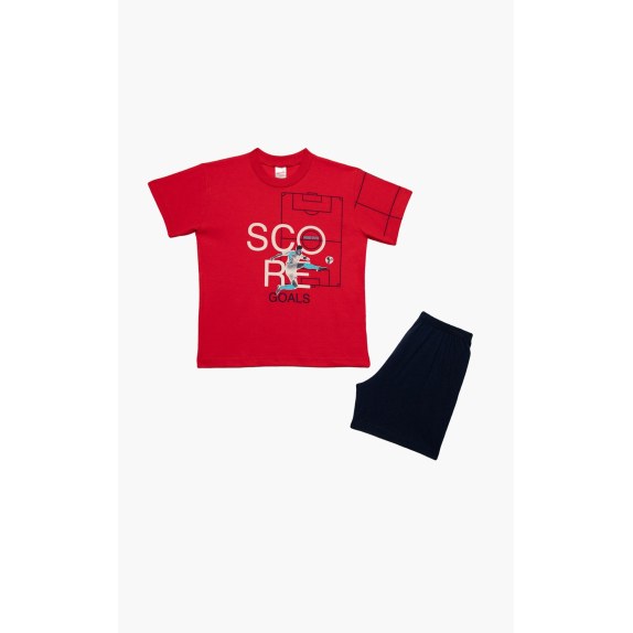 Πυτζάμα Παιδική Καλοκαιρινή Minerva Score Κόκκινο No12...
