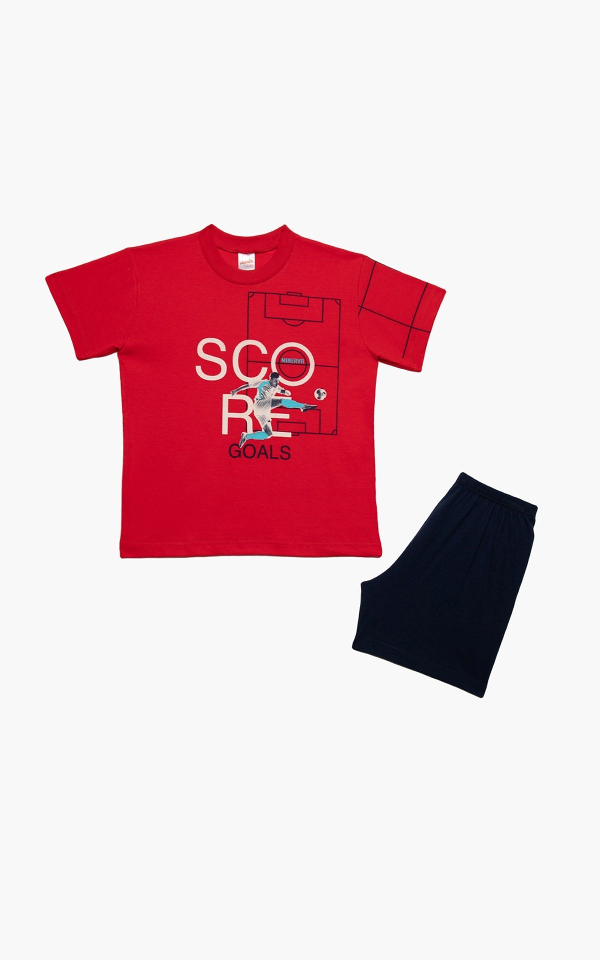 Πυτζάμα Παιδική Καλοκαιρινή Minerva Score Κόκκινο No10 61957-118