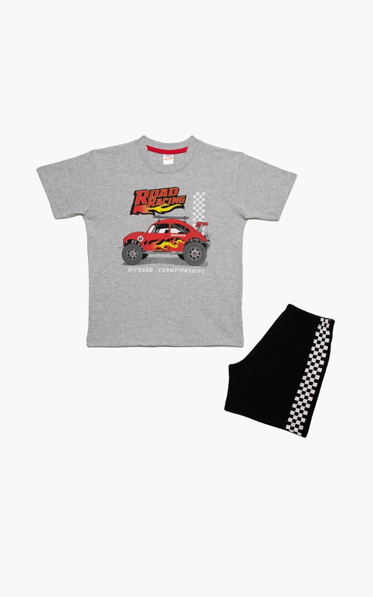 Πυτζάμα Παιδική Καλοκαιρινή Minerva Off Road Γκρι No8 61955-133