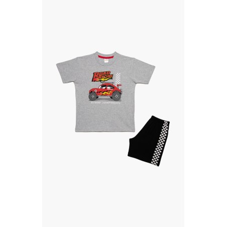 Πυτζάμα Παιδική Καλοκαιρινή Minerva Off Road Γκρι No6 61955-133