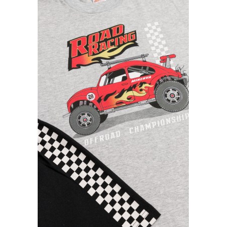 Πυτζάμα Παιδική Καλοκαιρινή Minerva Off Road Γκρι No6 61955-133