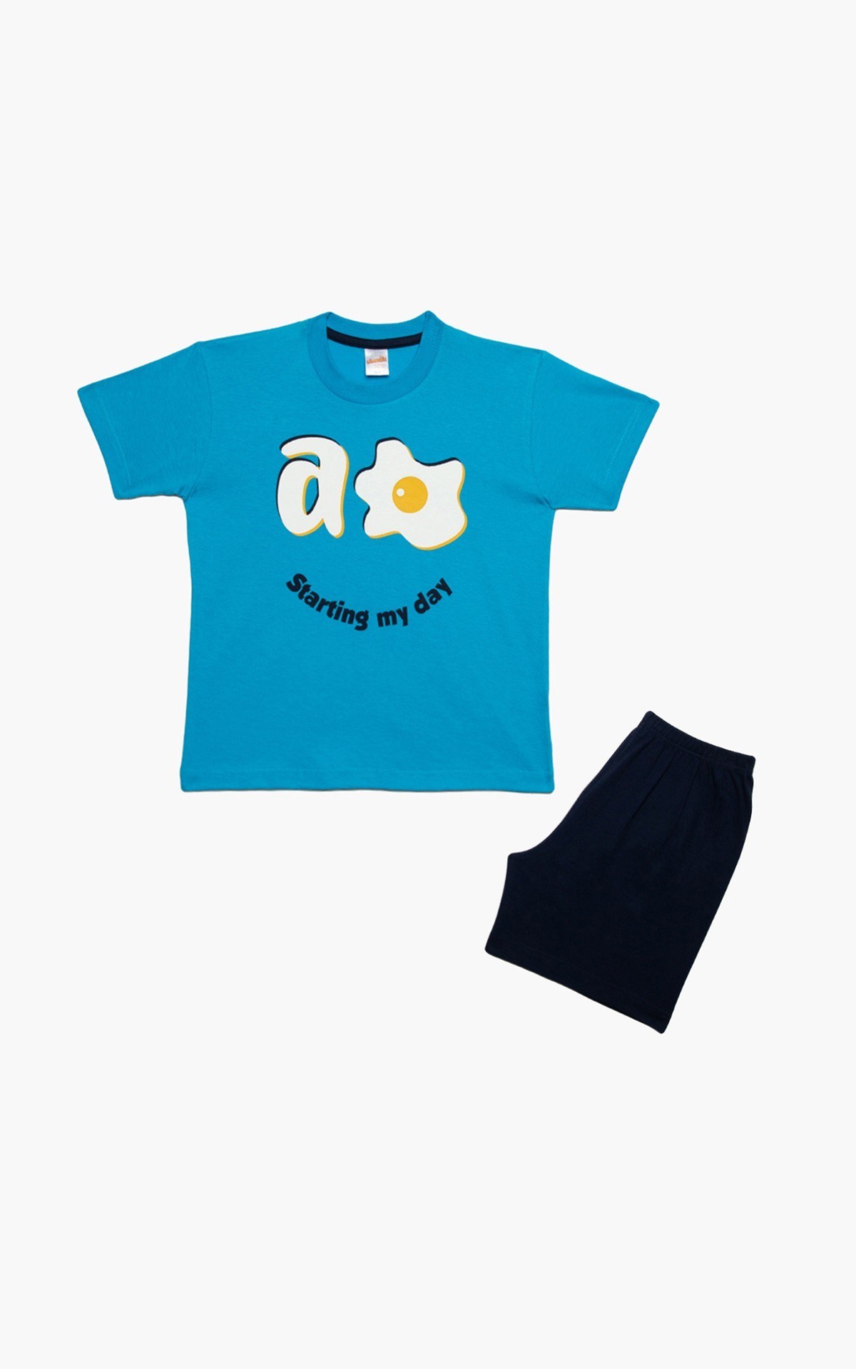 Πυτζάμα Παιδική Καλοκαιρινή Minerva Starting my Day Μπλε No12 61953-171