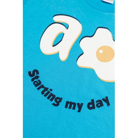 Πυτζάμα Παιδική Καλοκαιρινή Minerva Starting my Day Μπλε No8 61953-171