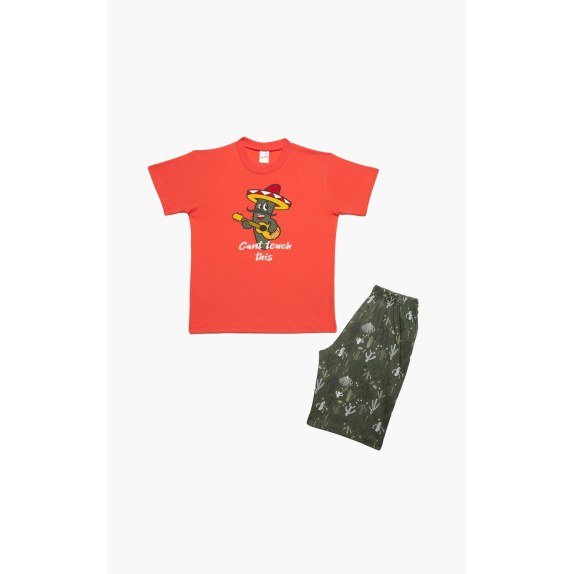 Πυτζάμα Παιδική Καλοκαιρινή Minerva Savage Garden Κοραλί...