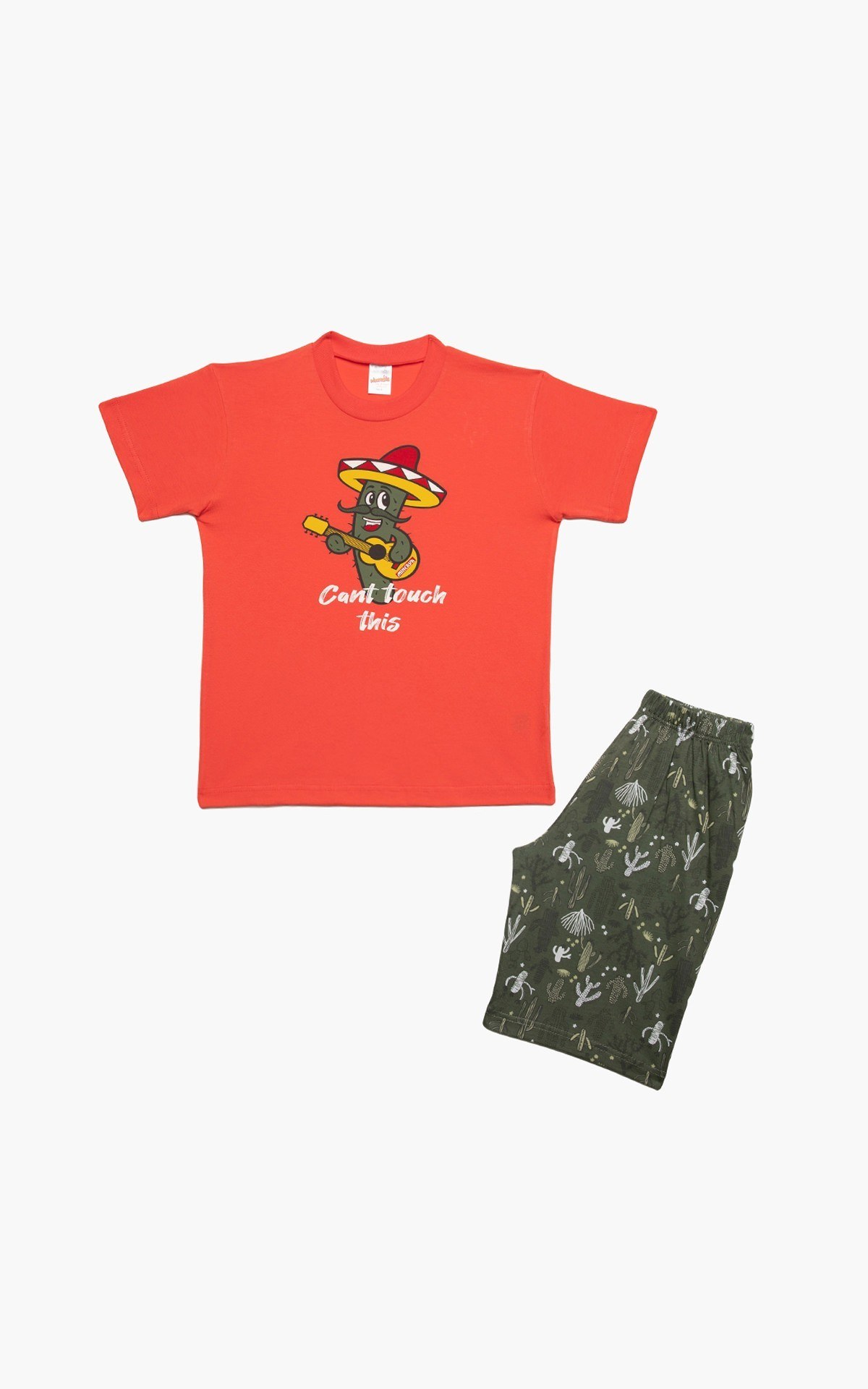 Πυτζάμα Παιδική Καλοκαιρινή Minerva Savage Garden Κοραλί No10 61952-471