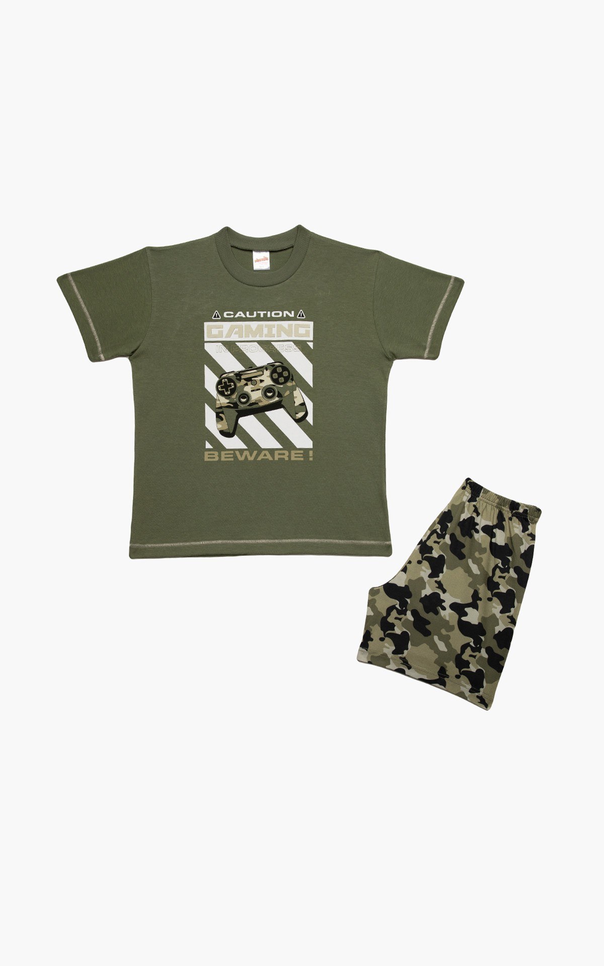 Πυτζάμα Παιδική Καλοκαιρινή Minerva Core Gaming Χακί No10 61951-860