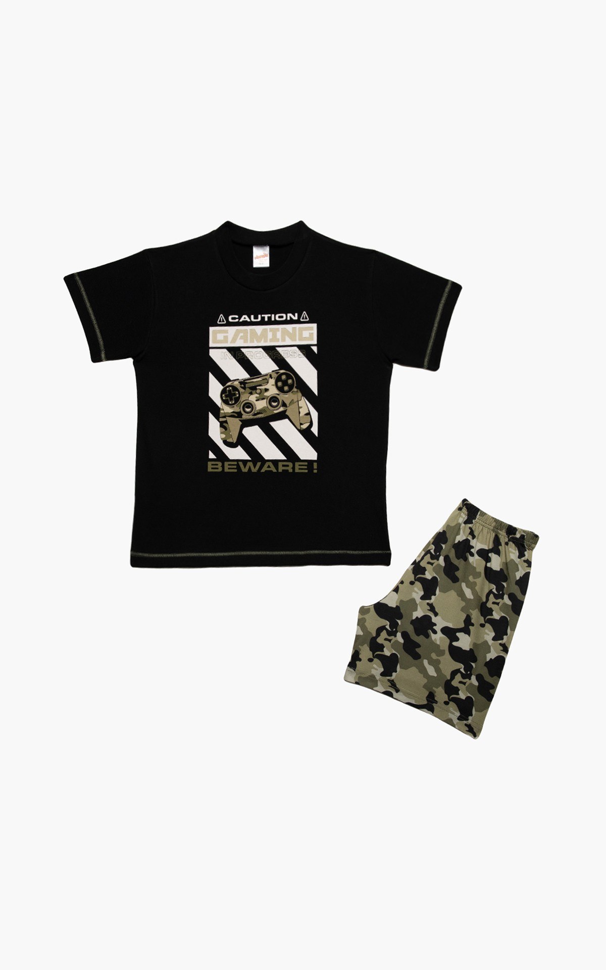 Πυτζάμα Παιδική Καλοκαιρινή Minerva Core Gaming Μαύρο No8 61951-045