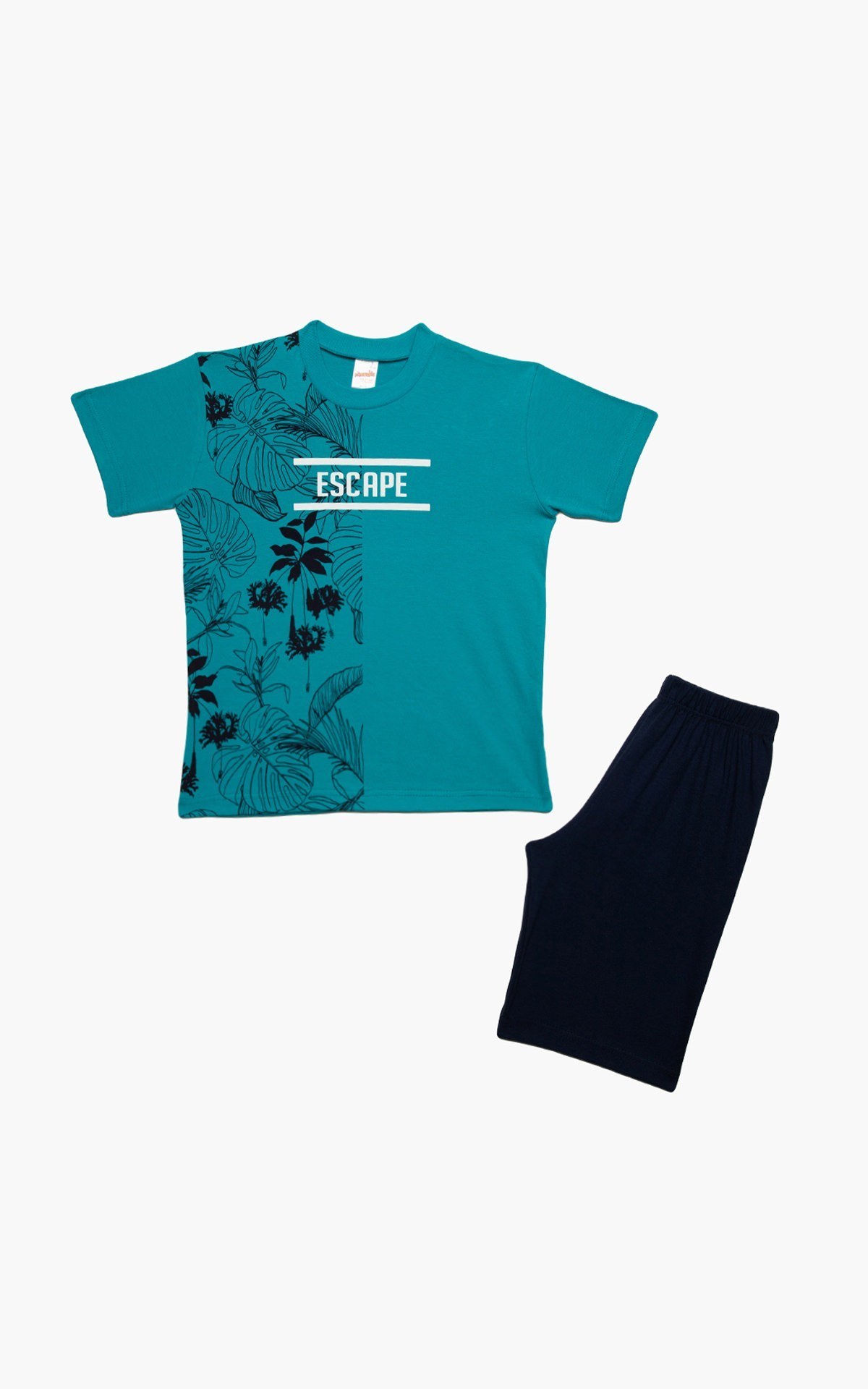 Πυτζάμα Παιδική Καλοκαιρινή Minerva Escape Πετρόλ No16 61949-779