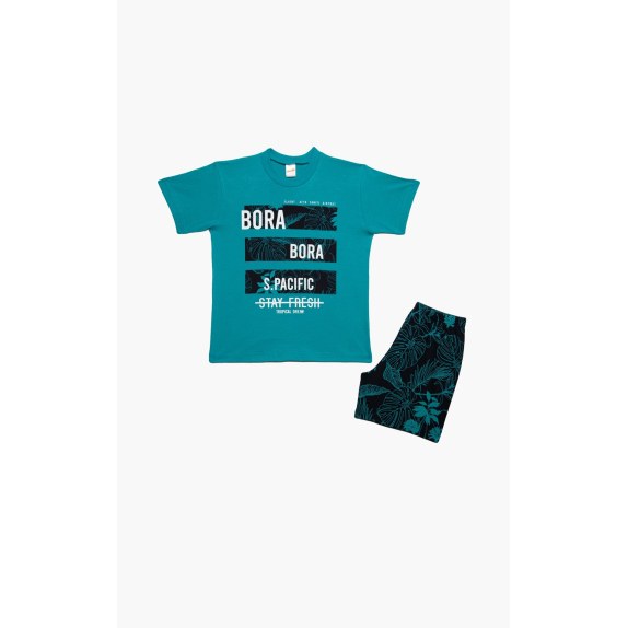 Πυτζάμα Παιδική Καλοκαιρινή Minerva Bora Bora Πετρόλ No10...