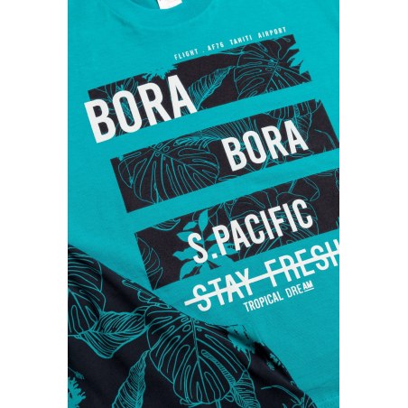 Πυτζάμα Παιδική Καλοκαιρινή Minerva Bora Bora Πετρόλ No10 61948-779