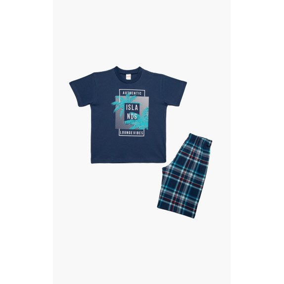 Πυτζάμα Παιδική Καλοκαιρινή Minerva Islands Μπλε Ραφ No8...