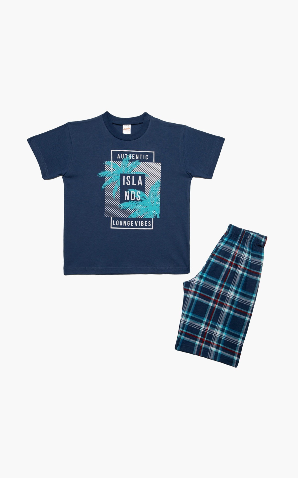 Πυτζάμα Παιδική Καλοκαιρινή Minerva Islands Μπλε Ραφ No6 61947-107
