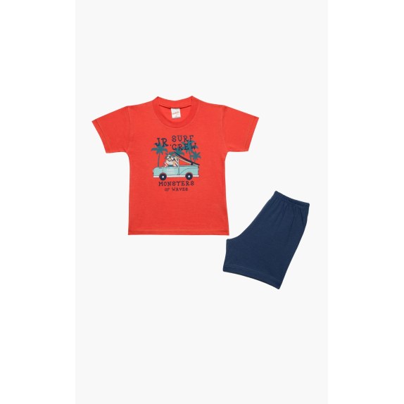 Πυτζάμα Βρεφική Καλοκαιρινή Minerva Surf Crew Κοραλί No 3...