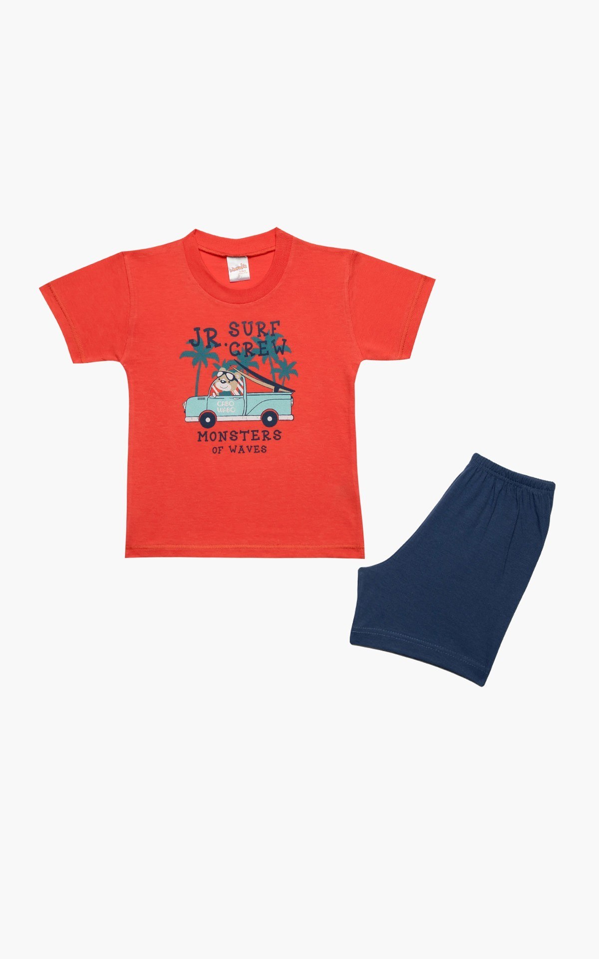 Πυτζάμα Βρεφική Καλοκαιρινή Minerva Surf Crew Κοραλί No 3 61946-471