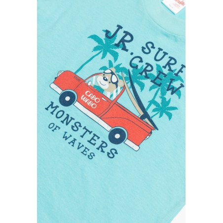Πυτζάμα Βρεφική Καλοκαιρινή Minerva Surf Crew Τυρκουάζ No 3 61946-153