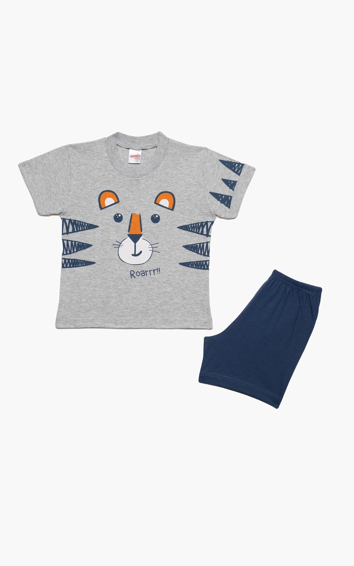 Πυτζάμα Βρεφική Καλοκαιρινή Minerva Tiger Roar Γκρι No 2 61945-133