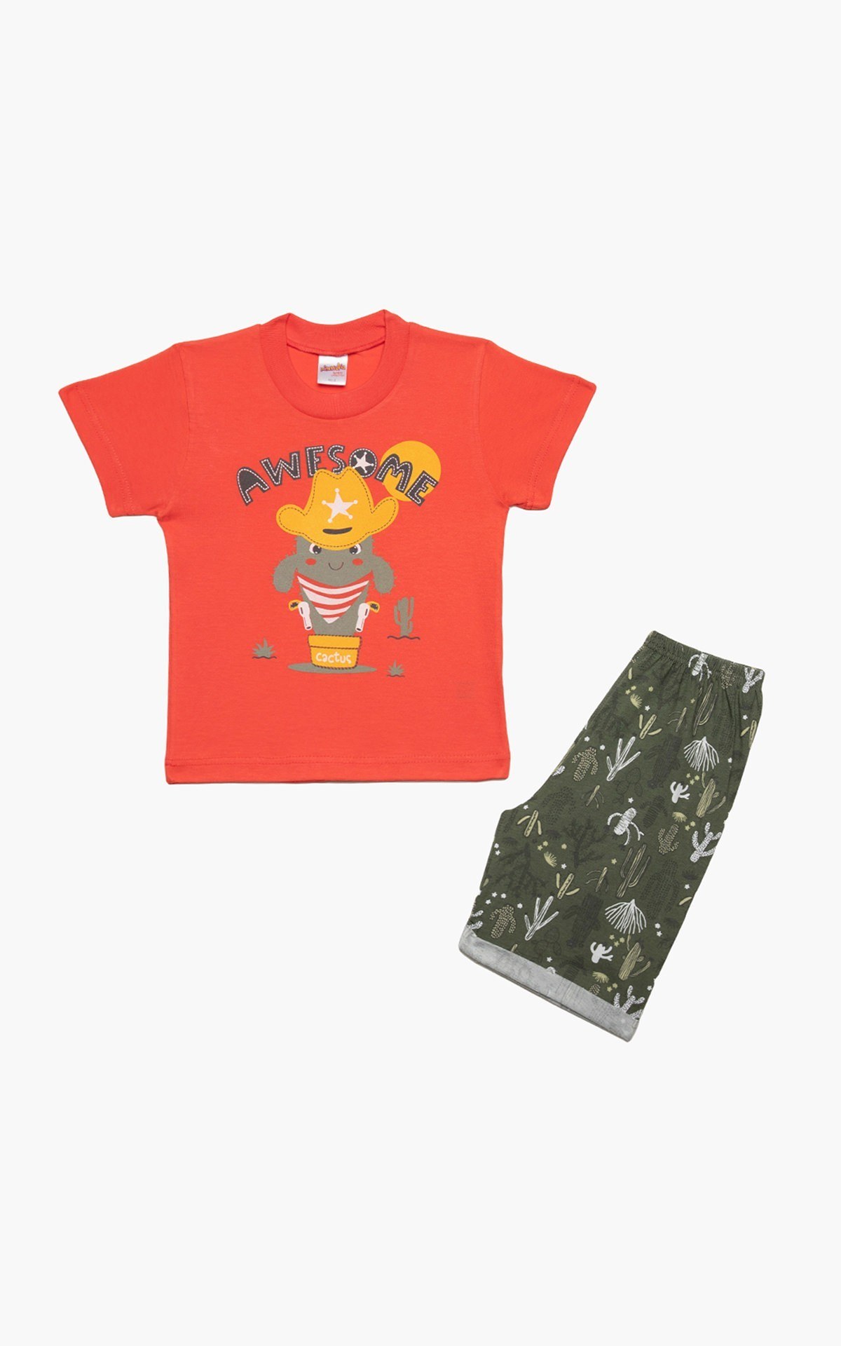 Πυτζάμα Βρεφική Καλοκαιρινή Minerva Awesome Κοραλί No 1 61943-471