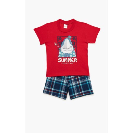 Πυτζάμα Βρεφική Καλοκαιρινή Minerva Summer Vibes Κόκκινο No 3 61941-118