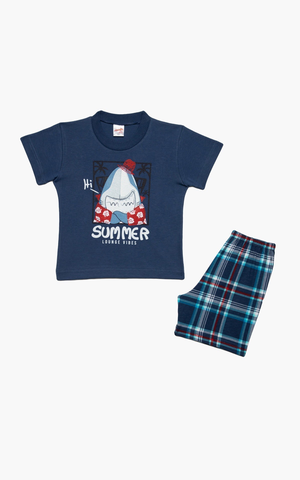 Πυτζάμα Βρεφική Καλοκαιρινή Minerva Summer Vibes Μπλε Ραφ No 2 61941-107