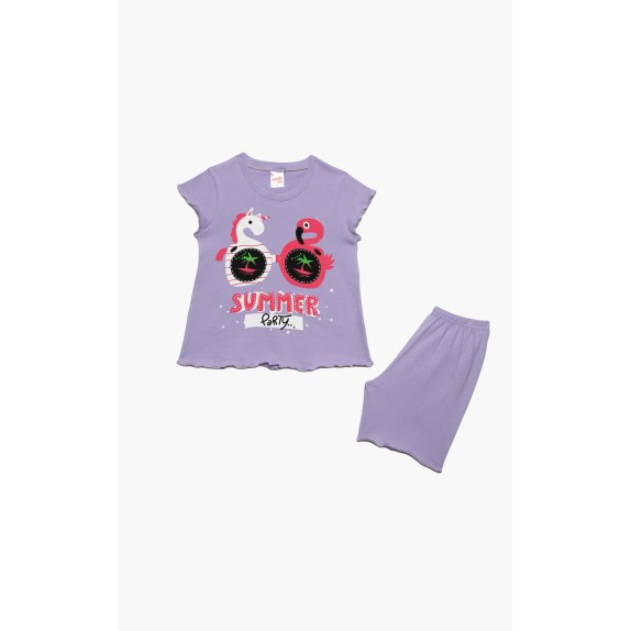 Πυτζάμα Βρεφική Καλοκαιρινή Minerva Summer Party Λιλά No...