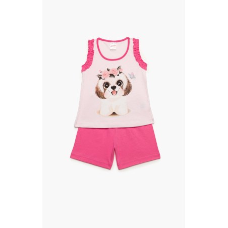 Πυτζάμα Βρεφική Καλοκαιρινή Minerva Dance Puppy Φούξια No 2 61936-157