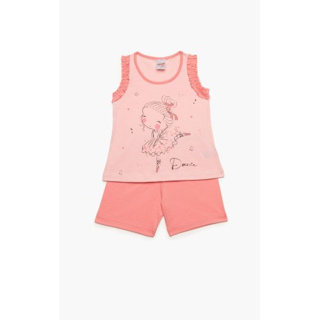 Πυτζάμα Βρεφική Καλοκαιρινή Minerva Dance Puppy Pink Coral No 2 61936-020
