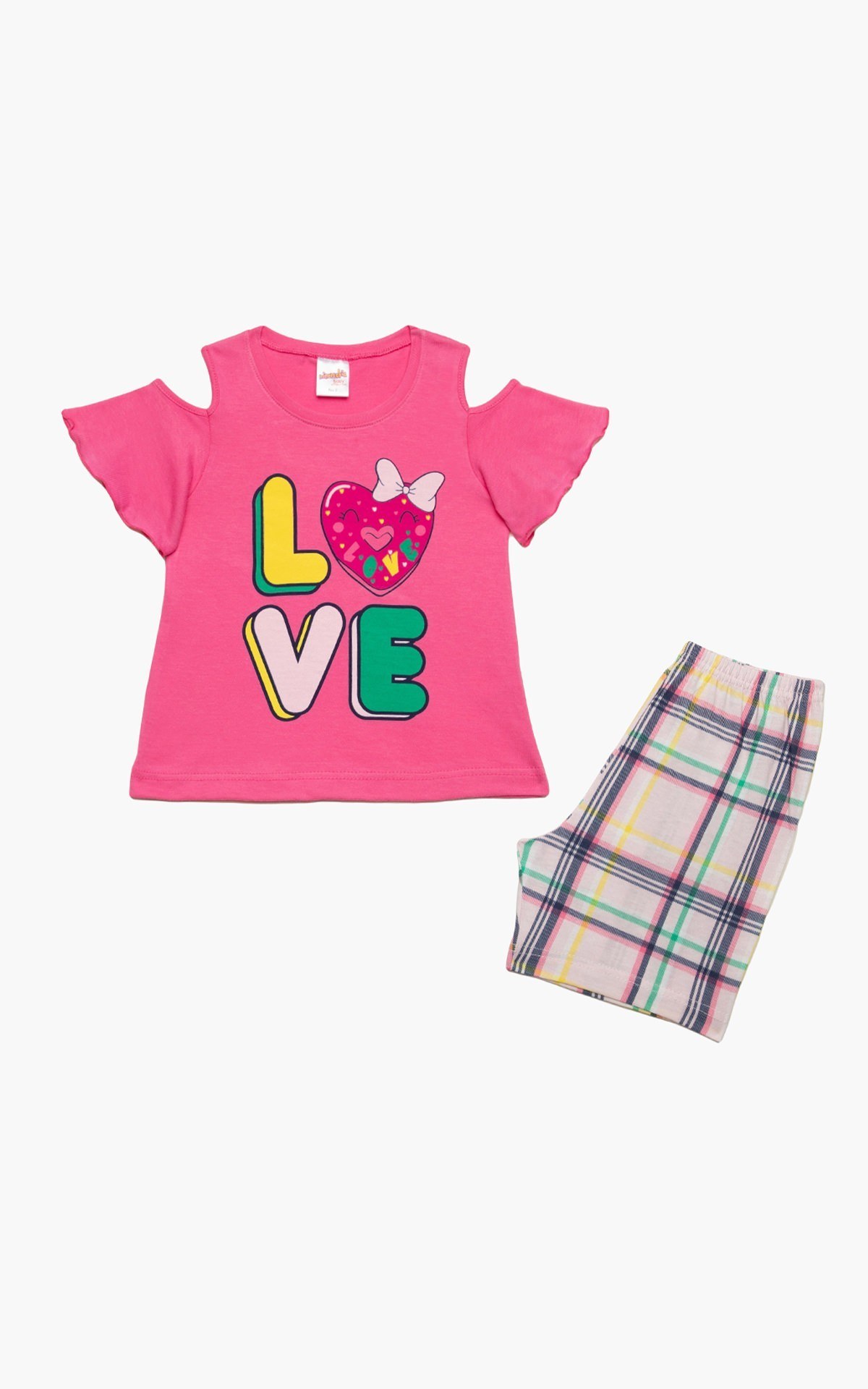 Πυτζάμα Βρεφική Καλοκαιρινή Minerva Dad Mom Me Φούξια No 1 61935-133