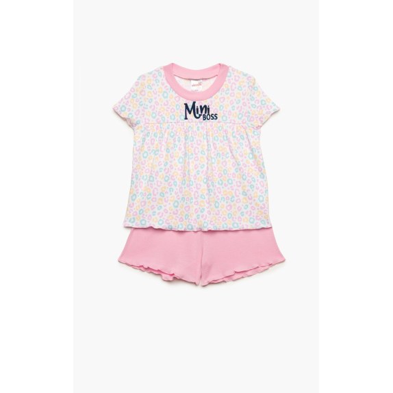 Πυτζάμα Βρεφική Καλοκαιρινή Minerva Mini Boss Ροζ-Σιέλ No...