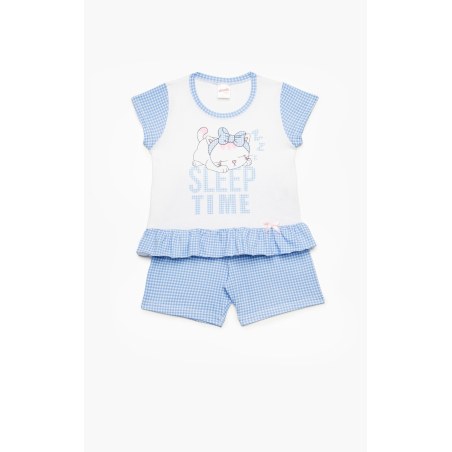 Πυτζάμα Βρεφική Καλοκαιρινή Minerva Sleep Time Λευκό No 4 61933-005
