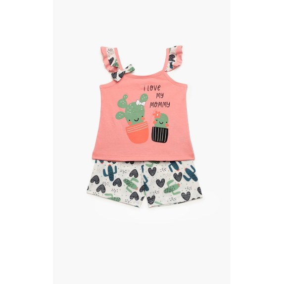 Πυτζάμα Βρεφική Καλοκαιρινή Minerva Cactus-Giraffe Light...