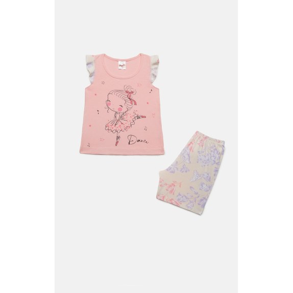 Πυτζάμα Βρεφική Καλοκαιρινή Minerva Princess-Dance Ροζ No...