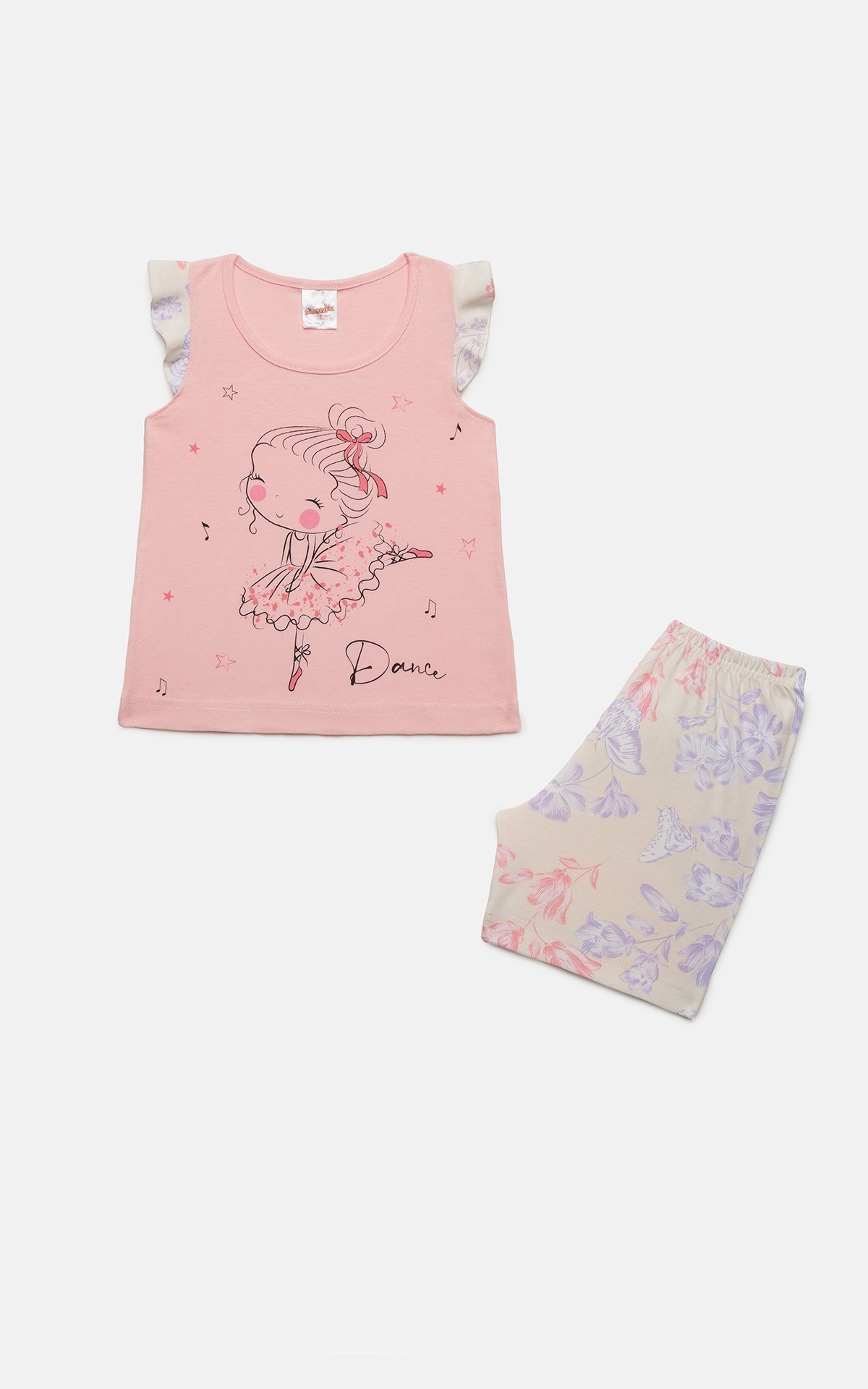 Πυτζάμα Βρεφική Καλοκαιρινή Minerva Princess-Dance Ροζ No 2 61931-020