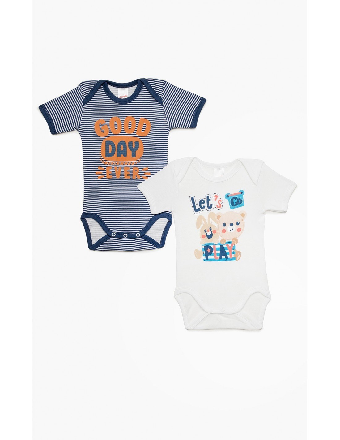 Σετ Βρεφικά Φορμάκια Κοντομάνικα 2 Τεμαχίων Minerva Lemonade 70cm 30786-213