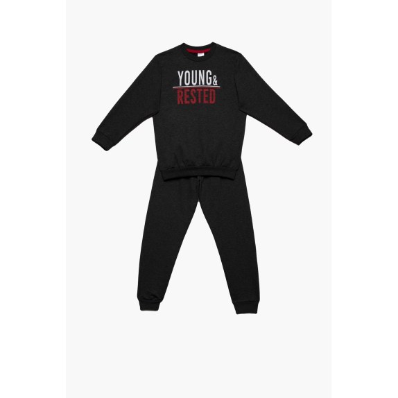Πυτζάμα Παιδική για Αγόρι Young & Rested Ανθρακί No14...