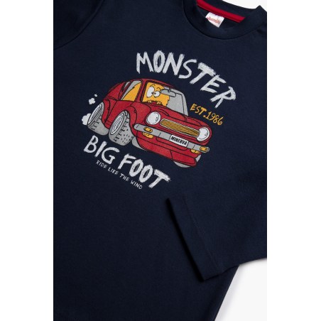 Πυτζάμα Παιδική για Αγόρι Monster Navy No12 61917-120
