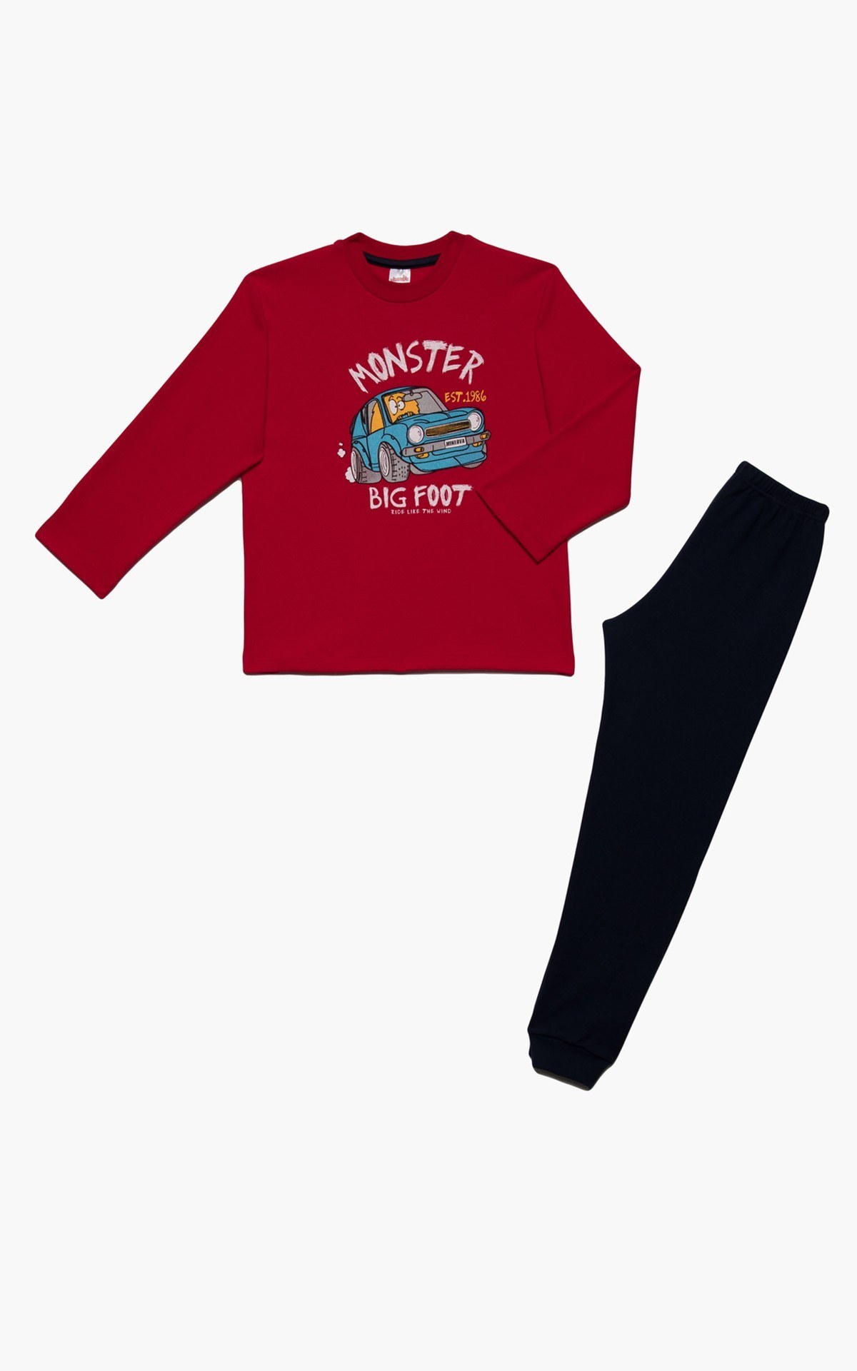 Πυτζάμα Παιδική για Αγόρι Monster Κόκκινο No12 61917-118