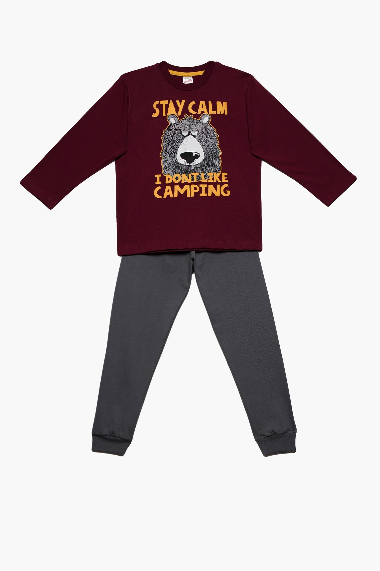 Πυτζάμα Παιδική για Αγόρι Minerva Stay Calm Μπορντώ No12 61909-431