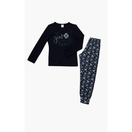 Πυτζάμα Παιδική για Κορίτσι Minerva Girl Power Navy No4 61892-100