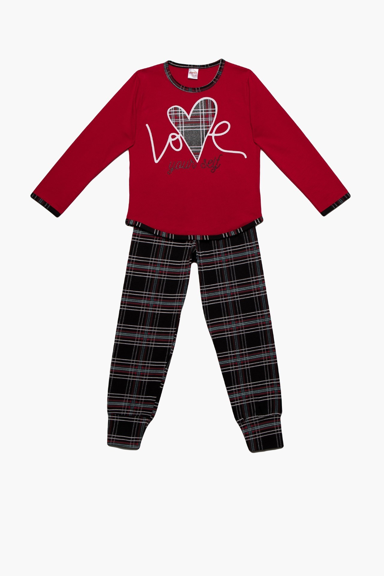 Πυτζάμα Παιδική για Κορίτσι Minerva Love your Self Κόκκινο No12 61884-018