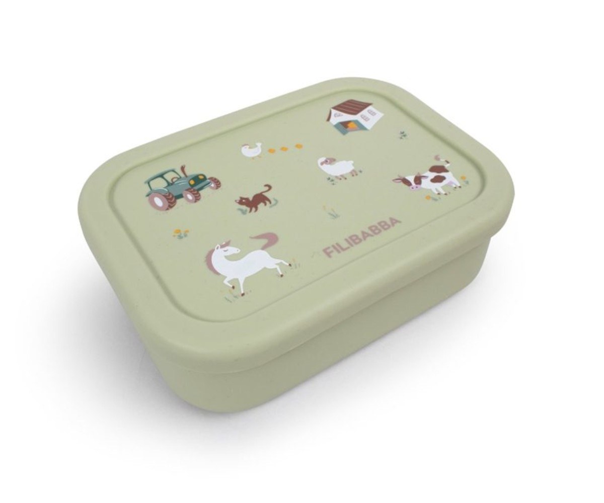 Δοχείο Φαγητού Σιλικόνης Με Χωρίσματα Filibabba Bog Green 700ml