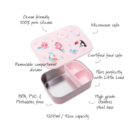 Δοχείο Φαγητού Σιλικόνης Με Χωρίσματα Filibabba  Birds 1200ml