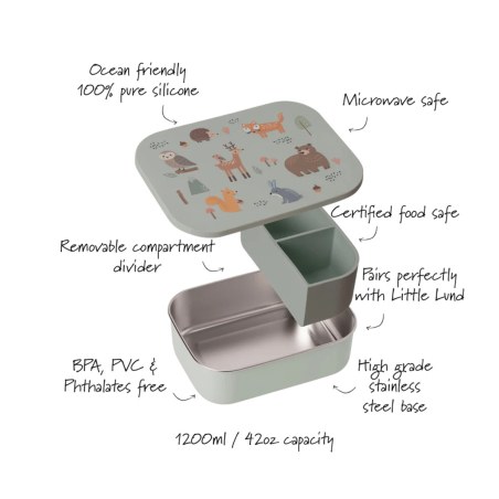 Δοχείο Φαγητού Σιλικόνης Με Χωρίσματα Filibabba Woodland 1200ml
