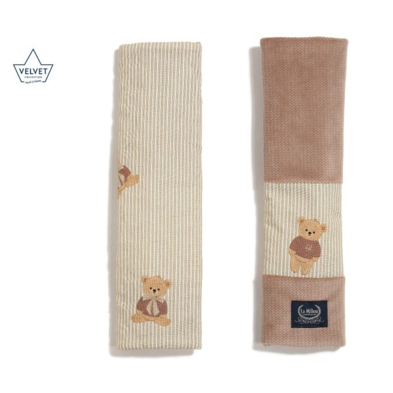 Κάλυμμα ζώνης ασφαλείας La Millou Baby Bear Velvet Mocca