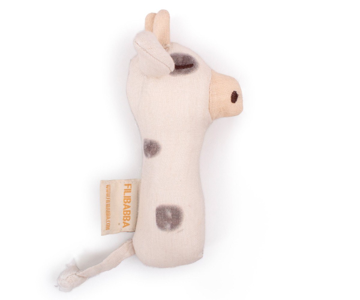 Κουδουνίστρα Υφασμάτινη Filibabba Linen Cow