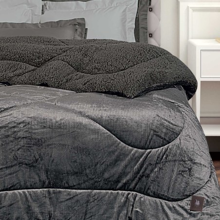 Κουβερτοπάπλωμα Υπέρδιπλο με Γούνα Sherpa Greenwich Polo Club 3956 Grey 220x240