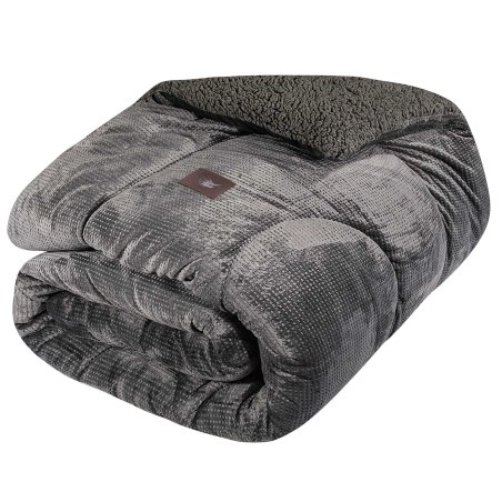 Κουβερτοπάπλωμα Υπέρδιπλο με Γούνα Sherpa Greenwich Polo Club 3956 Grey 220x240