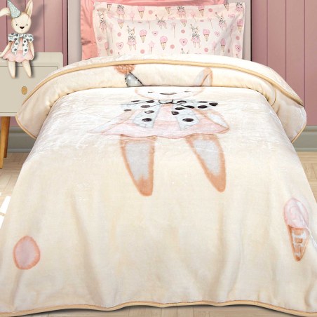 Παιδική Κουβέρτα Βελουτέ Μονή Greenwich Polo Club 8859 Cream 160x220