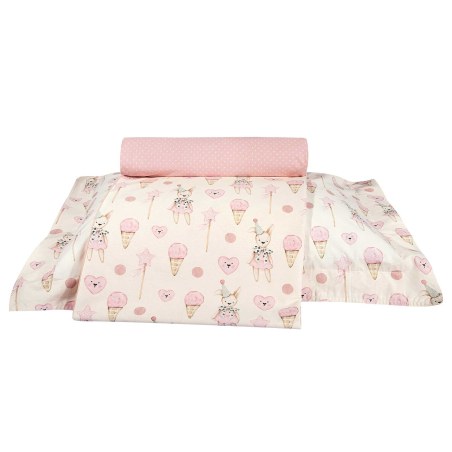 Σετ Παιδικά Σεντόνια Μονά 3 Τεμαχίων Greenwich Polo Club 8859 Pink-Ivory 170x260